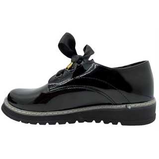 Zapato Mujer Negro Charol Escolar Niña Agujeta Casual 601-GA (7)