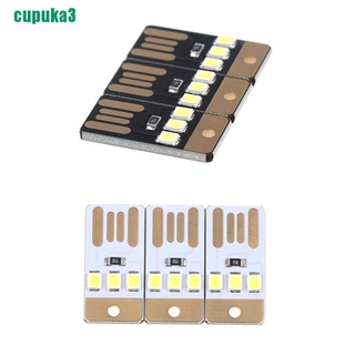 CUPU 3Pcs Mini USB LED luz de bolsillo tarjeta de la lámpara de energía móvil Camping portátil negro blanco (1)