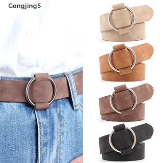 Gongjing5 moda mujer dama Vintage Metal Boho cuero hebilla redonda cintura cinturón MY