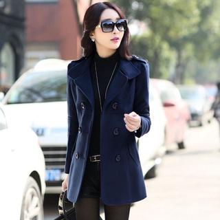2021primavera y otoño lana abrigo nuevo estilo coreano slim-fit adelgazar doble botonadura top corto mujer slim-fit lana abrigo (9)