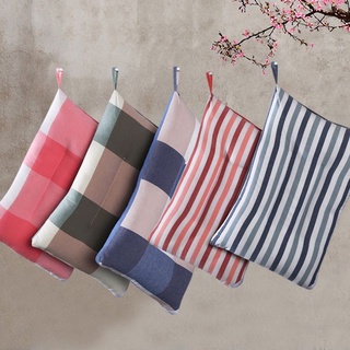 Lavada algodón Simple estilo europeo pluma tela almohada Interior almohada individual protección del cuello almohada de confort almohada（Cinco colores disponibles）