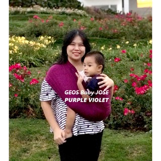 Padie - GEOS Premium BABY JOSE Color violeta púrpura/chal bebé/camiseta cabestrillo/eslinga delantera
