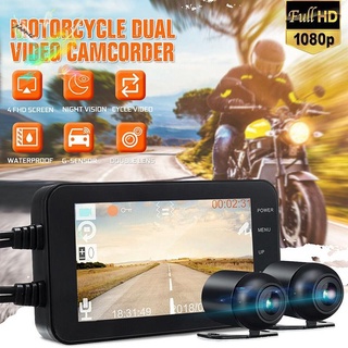 4 pulgadas wifi fhd dual 1080p+720p hd dash cámara de vídeo motocicleta dvr dash cam grabadora de conducción sensor g
