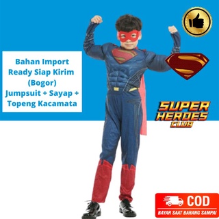 Disfraz muscular Superman Boys Cosplay espuma cumpleaños mono importación - M