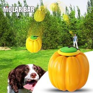 Portable Dog Pumpkin Ball with Retractable Rope Multifunctional Pet Molar Chew Toy for Medium and Large Dogs