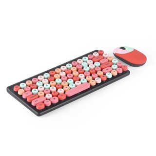 ready stockjuego de teclado de color mixto de ahorro de espacio inalámbrico mini 2.4g teclado y ratón conjunto