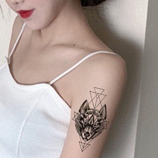 calcomanías de tatuaje temporal diy arte corporal geometría rombo tatuajes brazo lotus lobo hombres/mujeres tatuaje pegatinas