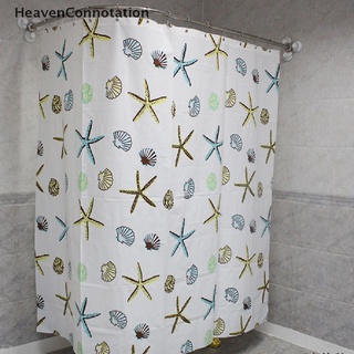 [HeavenConnotation] Peva estrella de mar cortina de ducha de baño Shell impermeable cortina de ducha con ganchos