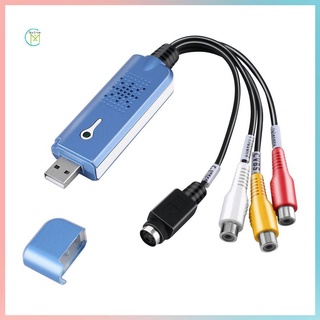 prometion portátil usb 2.0 video audio tarjeta de captura adaptador vhs dc60 dvd convertidor compuesto rca azul tarjeta de captura