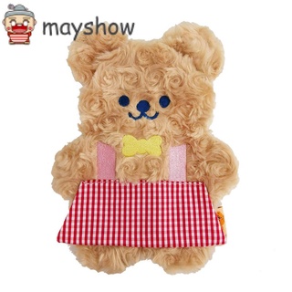 Mayshow nuevo oso conejito lindo bolsa de almacenamiento de felpa estuche cosmético bolsa de papelería caso de dibujos animados estudiante gran capacidad