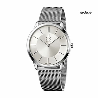 New Arrival ck reloj de pulsera de cuarzo analógico analógico redondo con banda de malla para hombre y mujer regalo