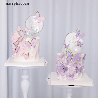 marrybacocn - decoración para tartas de feliz cumpleaños, diseño de mariposa