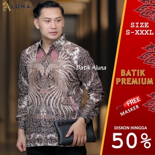 Batik camisa hombres manga larga PREMIUM SLIMFIT oficina moderno BATIK ALUNA PCW 013