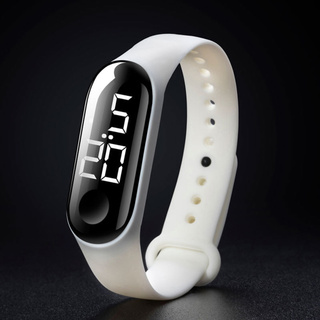 reloj de pulsera electrónico digital led con correa ajustable de color sólido para niños m3