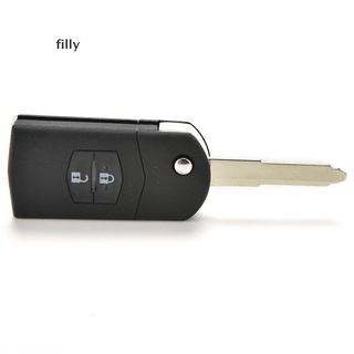[filly] flip key shell ajuste para mazda 3 5 6 flip llave remota caso reemplazar 2 botones fob czb