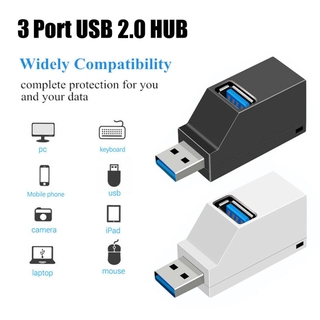 1Pc 3 Port USB Hub Mini USB 2.0 High Speed Hub Splitter Box For PC Laptop MU