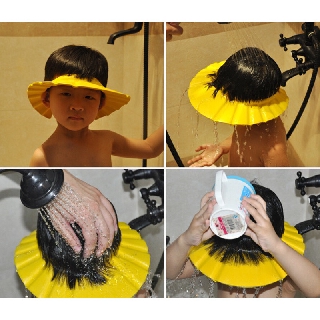 gorra impermeable sombrero resistente al agua niño lavado de pelo baño ducha ajustable bebé (1)