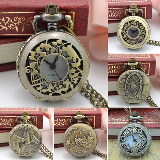 [tumato] vintage steampunk retro diseño de bronce reloj de bolsillo de cuarzo colgante collar regalo