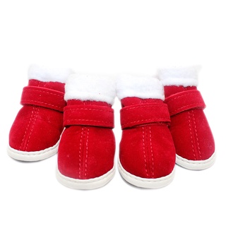 Christmas Small Pet Dog Doggy Shoes Rubber Sole Non-Slip Lovely Dog Shoe Bottom Boots For XS-XL