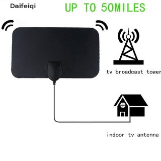 daifeiqi flat 4k antena de tv interior antena digital hdtv antenas de 50 millas de rango booster mx (2)