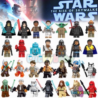 Lego Star Wars Minifiguers Baby Yods Darth Vaded Luke Han Solo Mandalorian Starwars Building Blocks Toys