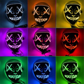Cosplay the Up alambre purga máscara disfraz de Halloween luz de miedo Led fluorescente