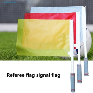 elaine01.mx Fabric Soccer Linesman Flag Sweat Absorption Handle Referee Flag High Density for Football Training