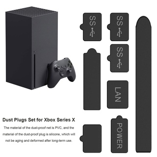 Dust Proof Mesh Filter Jack Stopper Kit Cover for Xbox Series X /Xbox /PS5 Game Console Plastic Accessories Silicone Plugs Pack Protector INHERITANCE