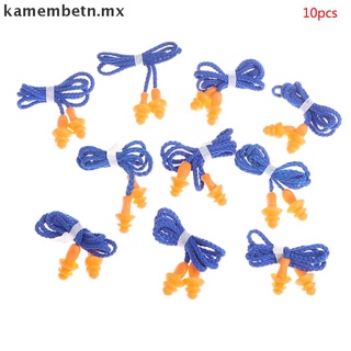KAM 10Pcs Soft Silicone Corded Ear Plugs Reusable Noise Reduction Earplugs Earmuff .