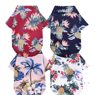 Camisas Para Perros Cloves Ropa Verano Playa Para Mascotas Camiseta Floral Hawaiana Pequeños Y Grandes Chihuahua (1)