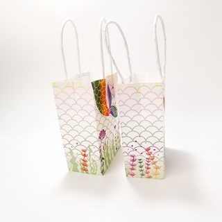 Sirena cola de papel bolsas de regalo de sirena bolsas de fiesta de cumpleaños decoraciones niños bebé ducha boda caramelo bolsa de suministros (7)