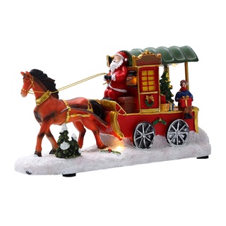 aot navidad tirado por caballos carro de nieve artesanías música iluminada regalo para habitación infantil mesa deco (1)