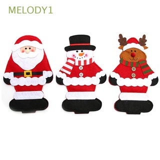 MELODY1 Nuevo Bolsa para cubiertos Navidad Cubrir Caja de horquilla Adornos navideños de Eva Decoración de fiesta Comedor Hogar Decoración de año nuevo