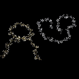 [simplehomeline] Diademas para mujer 100cm perla rhinestone accesorios de novia para el cabello de boda