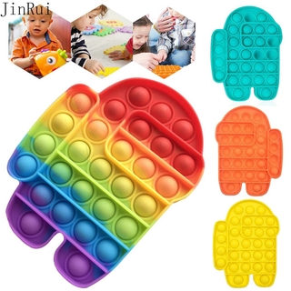 New Rainbow Among Us Unicorn Push Pops Bubble Toy Anti-stress Pop It Fidget Toys