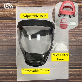 [filtros Gratis]parte de filtro extraíble PC protectora cara protectora reutilizable cara completa escudo activo polvo transparente deportes máscara de equitación