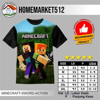 Minecraft-sword-action camiseta hombres y mujeres camiseta