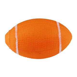 Prettyhomes perro chirriante juguete para mascota perro masticar juguete pequeño goma chirriante Rugby bola naranja
