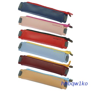hhbqw1ko.mx Portable Fashion PU Leather Elastic Buckle Pencil Case Pen Bag for Book Notebook Office School Supplies Stationery Accessories