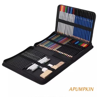 apumpkin dibujo boceto lápices de arte conjunto de arte suministros de dibujo 71 piezas lápices de colores lápices de dibujo conjuntos con libro de bocetos