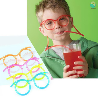 ly divertidos gafas de paja diseño loco diy tonto transparente divertido elegante de dibujos animados regalo para niños niños fiesta en casa fesitival vacaciones (1)
