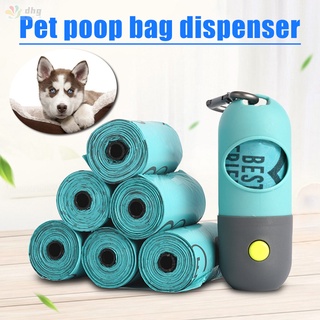 dispensador de bolsas desechables para cacas de perro con linterna led incorporada y correa clip para perros accesorio para caminar