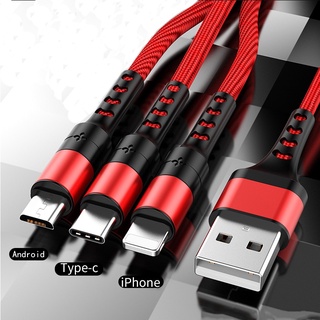Cable USB de datos 3in1 para iPhone Cable de carga de cargador rápido para teléfono Android tipo c xiaomi huawei Samsung Cable de cargador para iPad