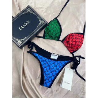 Tide marca GG letras coloridas moda tirantes Gucci sexy playa bikini traje de baño (4)