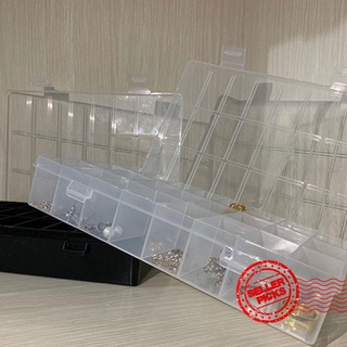 24 compartimentos de rejilla organizador de plástico contenedor caja de almacenamiento caja de joyería u4r6