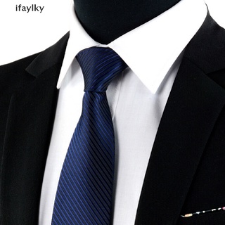 [Ifaylky] Jacquard Woven New Fashion Classic Striped Tie Men's Silk Suits Ties Necktie NYGP