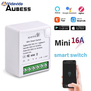 Tuya Zigbee MINI Smart Switch Module 16A Support Two Way Control Remote Control Work with Smart life Alexa Google home