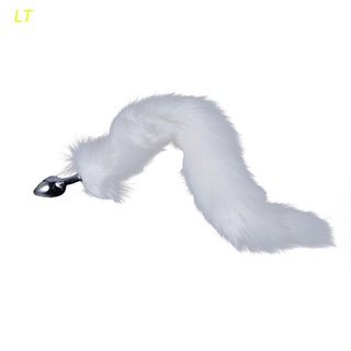 lt 1pc blanco fox tail butt anal plug metal tapón largo cosplay adulto juguete sexual nuevo