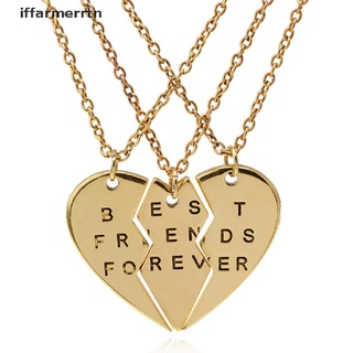 [iffarmerrtn] collar con colgante de corazón roto de 3 piezas chic best friends forever collar [iffarmerrtn]