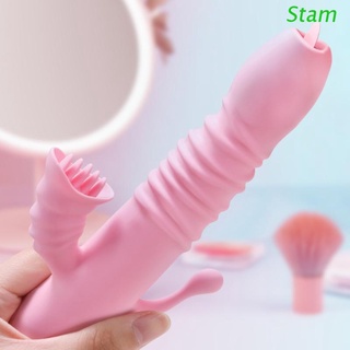 Stam 20 Frequency Women G-Spot Vibrator Licking Massager Heating Stimulation Rechargeable Adult 3 Telescopic Modes Sex Toy for Couples